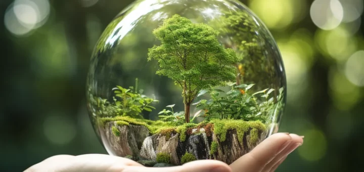 фото дерево в стеклянном шаре